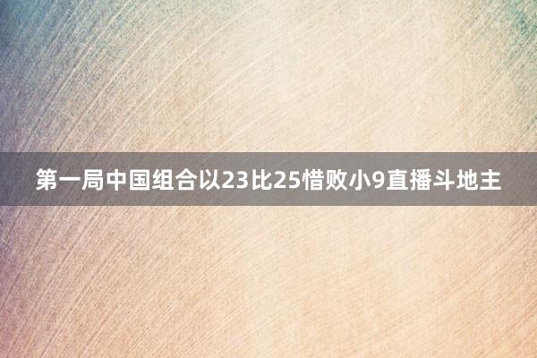 第一局中国组合以23比25惜败小9直播斗地主